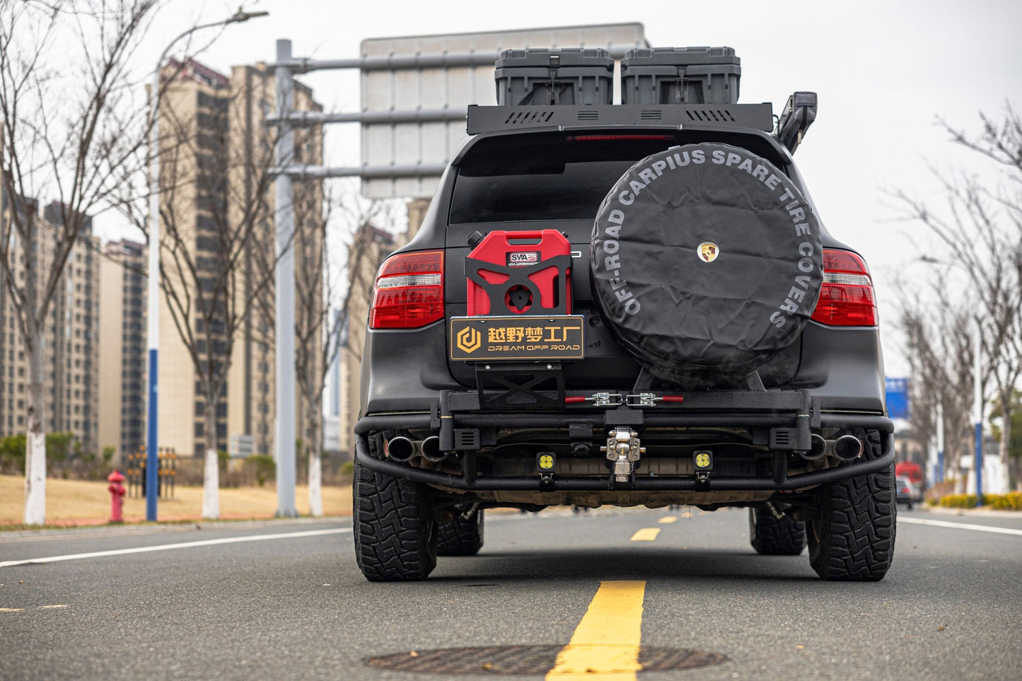 Dual Swingout Rear Bumper for Porsche Cayenne 957 (2008-2010) - OverlandtrekRear BumperOverlandtrekDual Swingout Rear Bumper for Porsche Cayenne 957 (2008-2010)