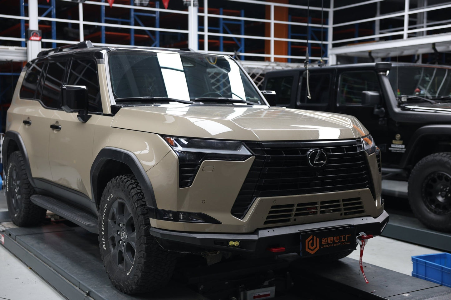 Lexus GX550 Off-Road Front Bumper - OverlandtrekFront BumperOverlandtrekOT-GX5-FB-STDLexus GX550 off-road front bumper — close-up of recovery point and light mount