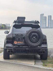 Porsche Cayenne 957 dual swingout rear bumper (2008–2010) — jerry can mount detail