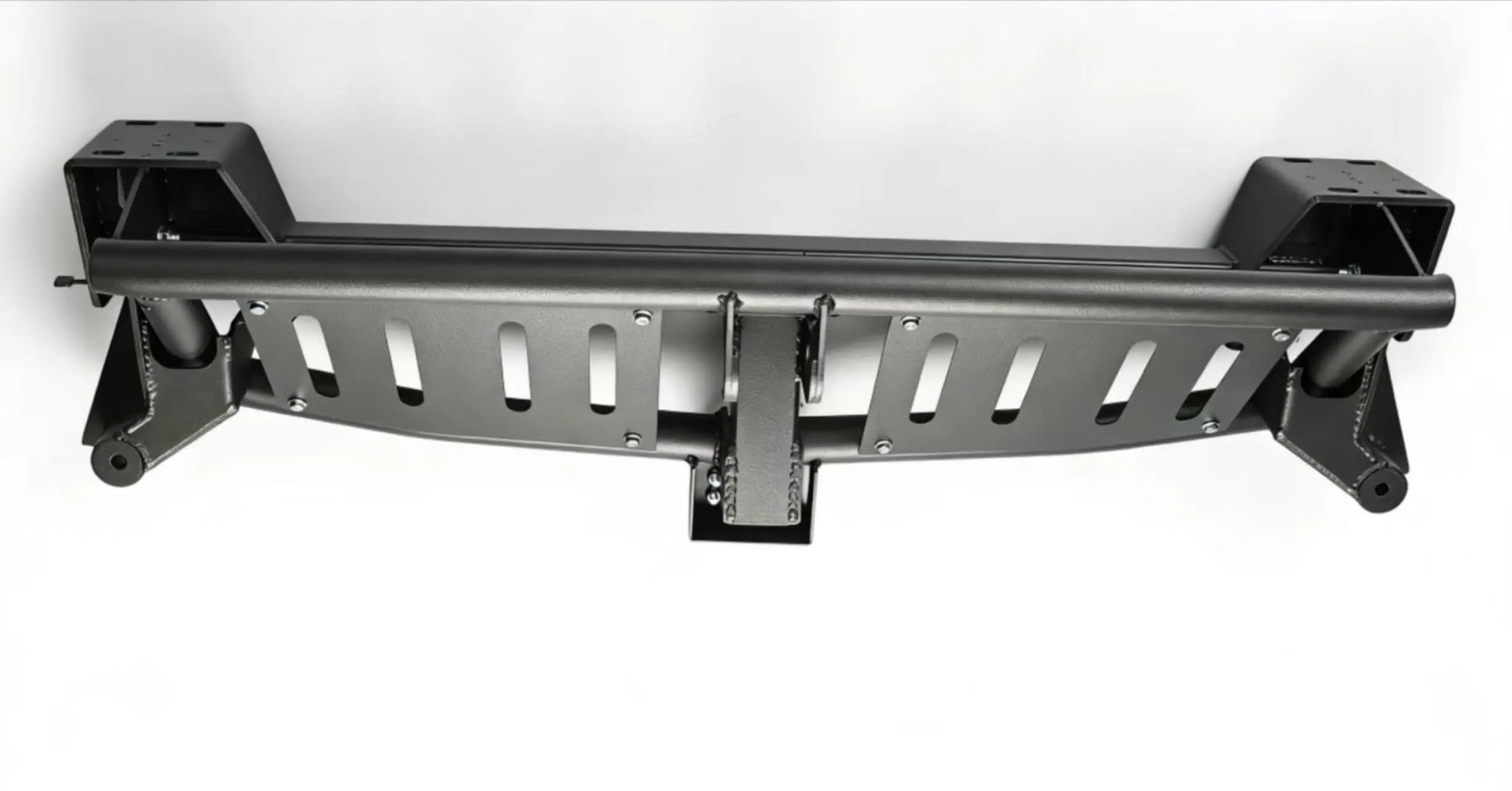 Porsche Cayenne 957 Rear Bumper (2008–2010) Dual Swingout - OverlandtrekRear BumperOverlandtrekOT-C957-RB-DSOPorsche Cayenne 957 (2008–2010) dual swingout rear bumper – rear view with spare tire mounted