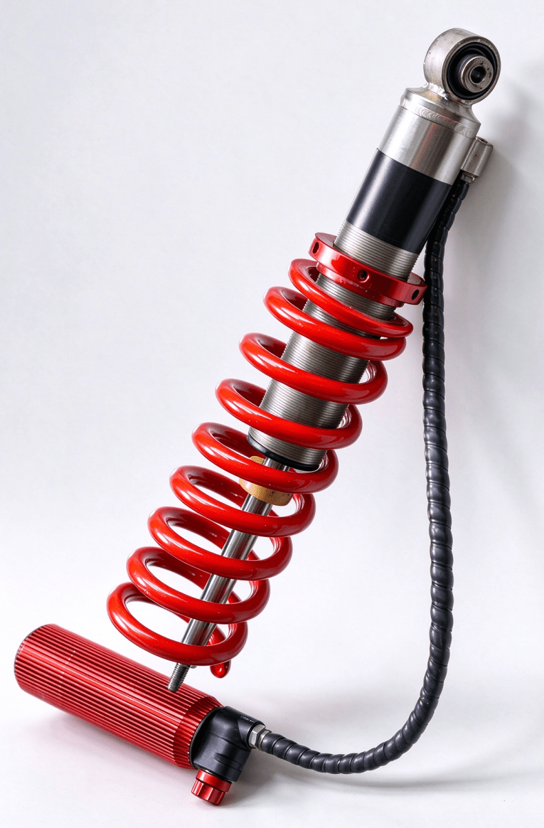 Porsche Cayenne 955/957 & VW Touareg Gen 1/1.5 Nitrogen Coilovers – 9-Step Adjustable (2002–2010) - OverlandtrekLift Suspension SystemOverlandtrekOT-UNI-LK-COILPorsche Cayenne 955 (2002–2007)Rear coilover with remote finned nitrogen reservoir and braided hose for Porsche Cayenne 955/957 and VW Touareg