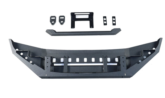 VW Touareg Gen 2 off-road steel front bumper with winch mount (2011–2017) — front view